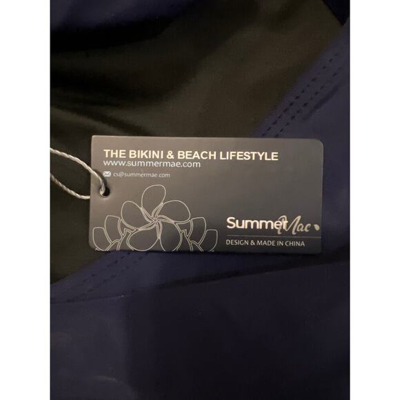 Blue Halter V-neck Tankini Flowing Swimdress Top NWT Size M - Picture 8 of 8